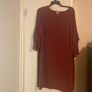 Plus Size Burnt Orange Est 1834 Mid-Length Dress